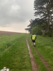 Heading back towards the coast on the eastern side of the Otter Estuary - now raining harder ⛈️⛈️
